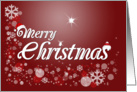 Merry Christmas, Red, Santa Hats, Snowflakes card