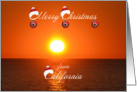 Merry Christmas from California, Ocean Sunrise card