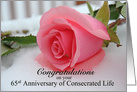Congratulations, 65th Anniversary of Consecrated Life, Pink Rose card