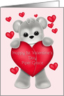 Happy 1st Valentine’s Day Piper Grace, Red Hearts, Teddy Bear card