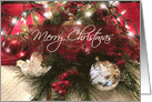 Merry Christmas, Ornaments, Lights card