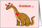 Grandson Valentine, Dinosaur, hearts card