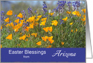 Easter Blessings from Arizona, Yellow, Purple Flowers card