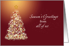 Business Seasons Greetings, red with decorated tree card