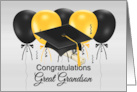 Great Grandson Congratulations For Graduating Grad Cap Balloons card