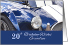 Grandson 20th Birthday with Blue and White Car card