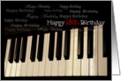 Happy 13th Birthday, Piano keys with black background and various Happy Birthdays card