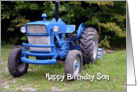 Happy Birthday Son, photo of old blue tractor card