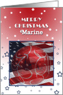 Merry Christmas Marine, Flag and ornament card