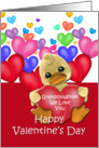 Granddaughter Ducky Valentine, Duck with hearts card