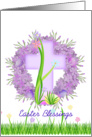 Easter Blessings, cross with wreath card