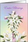 Easter Blessings Cross, cross, white lilies card