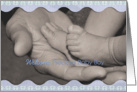 Welcome Baby Boy, Feet and hands card