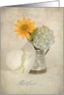 Mother’s Day Flowers, hat, flowers, vase card
