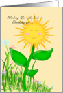 Sunshine Birthday, Sun-flower card