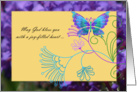 Butterfly birthday, purple blue butterfly card