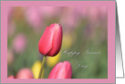 Nurses Day Pink Tulip, pink tulips framed card