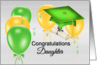 Granduation Congratulations for Daughter, Grad Cap, Balloons card