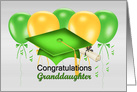 Graduation for Granddaughter With Balloons and Graduation Cap card