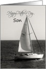 Father’s Day Son, Black & White Sailboat card
