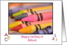 School, 1st Day, crayons, alphabet card