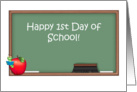 School, 1st Day, chalkboard, apple card