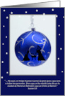 Spanish First Christmas blue bulb with verse card