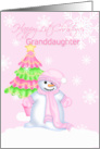 Granddaughter Happy 1st Christmas snowman snowflakes card