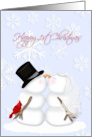 Happy 1st Christmas snow couple snowflakes card