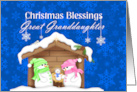 Great Granddaughter Christmas Blessings Snow family nativity card