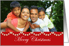 Merry Christmas Photo Card, red banner with popcorn garland card