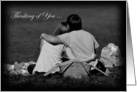 Thinking of You, couple with picnic basket on a river card