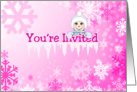 You’re Invited Winter ONEderland Birthday, Pink snowflakes card
