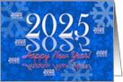 2024 A New Year of Reflections Snowflakes in Blue card