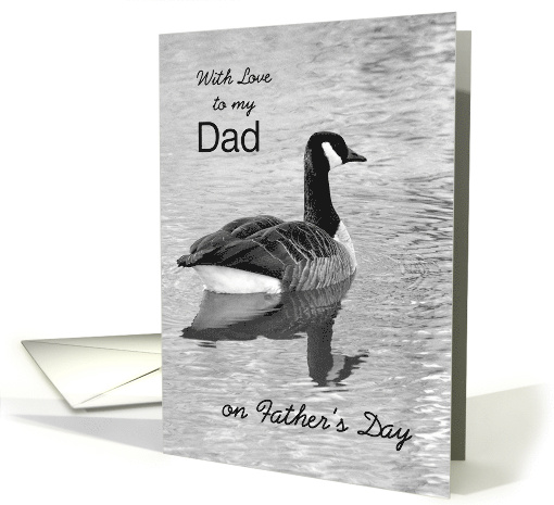 Dad on Father's Day with love BW Duck in water card (1102530)