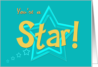 You’re a Star!, blue-green background card
