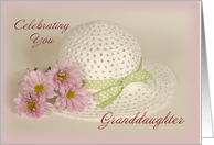 Granddaughter Birthday, Hat with Flowers card
