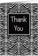 Thank You Zebra Print card