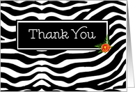 Thank You Zebra Print card