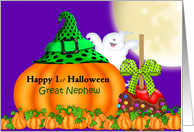 1st Halloween Great Nephew, Pumpkin Moon card