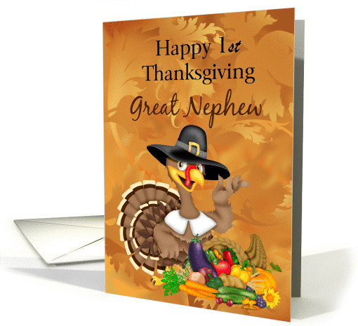 1st Thanksgiving Great Nephew, Turkey card (1154036)