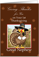 1st Thanksgiving Great Nephew, Turkey card
