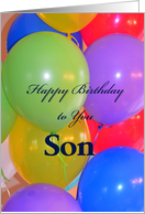 Happy Birthday to you Son, Colorful Balloons card