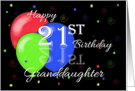 Happy 21st Birthday Granddaughter, Reflection, Balloons card