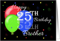 Happy 25th Birthday Brother, Reflection, Balloons card