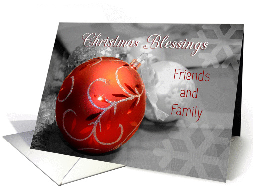 Christmas Blessings, red ornament card (1194424)