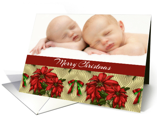 Merry Christmas Poinsettia, Photo card (1195528)