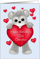 Valentine Teddy Grandson, Red Hearts card