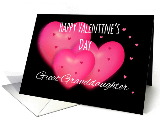 Great Granddaughter Valentine, Pink Hearts card (1220304)