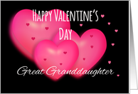 Great Granddaughter Valentine, Pink Hearts card